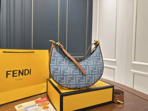 Fendi Large Denim Clutch Bag