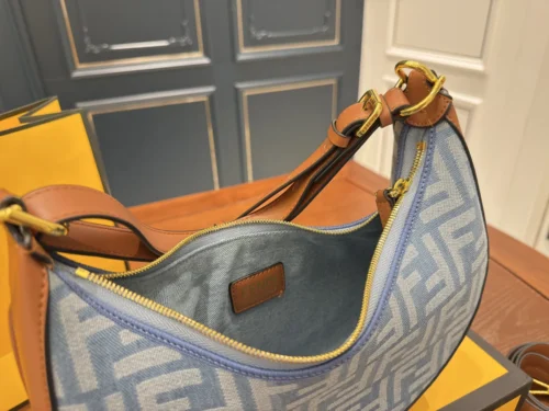 Fendi Large Denim Clutch Bag