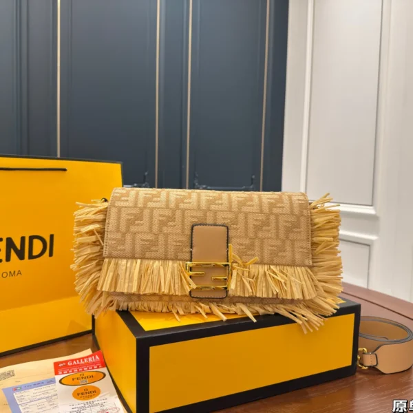 Fendi Baguette Woven Leather Bag