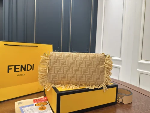 Fendi Baguette Woven Leather Bag