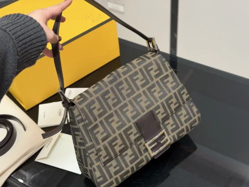 Fendi Baguette Monogram Canvas Bag