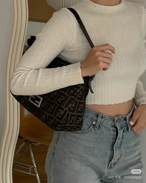 Fendi Baguette Monogram Canvas Bag