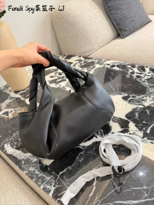 Fendi Spy Black Calfskin Saddle Bag