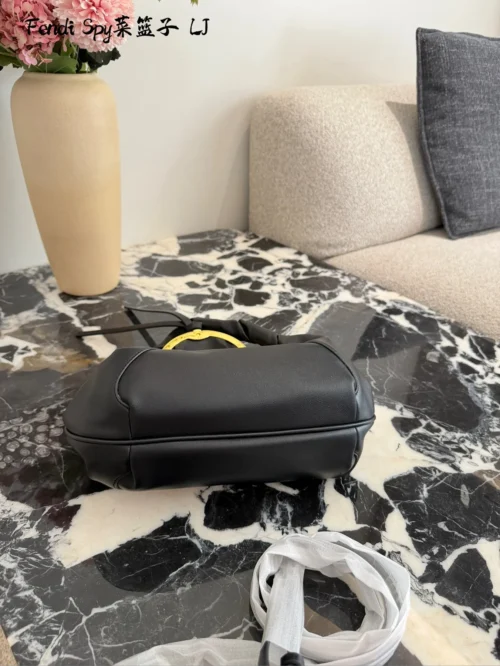 Fendi Spy Black Calfskin Saddle Bag