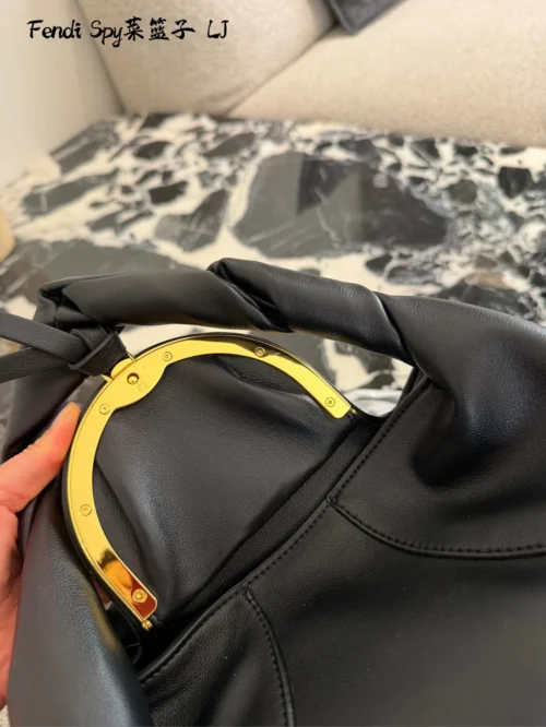Fendi Spy Black Calfskin Saddle Bag