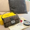 Fendi Baguette Black Monogram Leather Bag