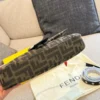 Fendi Baguette Black Monogram Leather Bag
