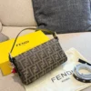Fendi Baguette Black Monogram Leather Bag