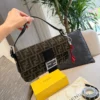 Fendi Baguette Black Monogram Leather Bag