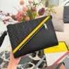 Fendi White Monogram Leather Clutch Bag