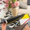 Fendi White Monogram Leather Clutch Bag