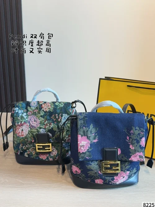 Fendi Black Monogram Leather Backpack