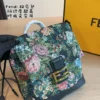 Fendi Black Monogram Leather Backpack