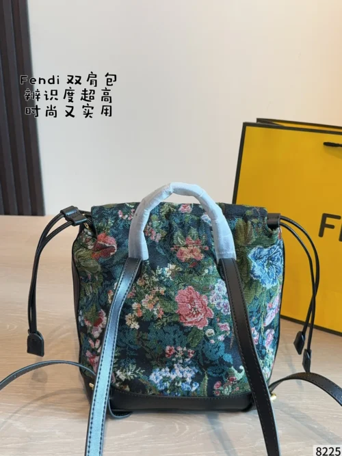 Fendi Black Monogram Leather Backpack