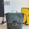 Fendi Black Monogram Leather Backpack Style 0088