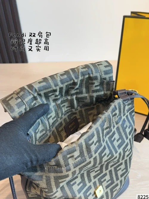 Fendi Black Monogram Leather Backpack Style 0088