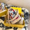 Fendi Mini Beige Embroidered Canvas Bucket Bag