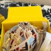 Fendi Mini Beige Embroidered Canvas Bucket Bag