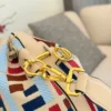 Fendi Mini Beige Embroidered Canvas Bucket Bag