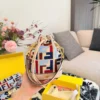 Fendi Mini Beige Embroidered Canvas Bucket Bag