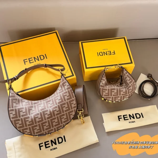 Fendi Gray Monogram Shoulder Bag