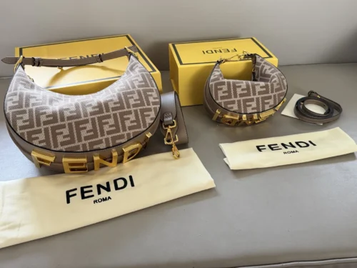 Fendi Gray Monogram Shoulder Bag