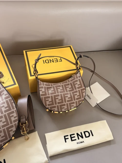 Fendi Gray Monogram Shoulder Bag