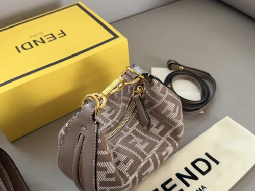 Fendi Gray Monogram Shoulder Bag