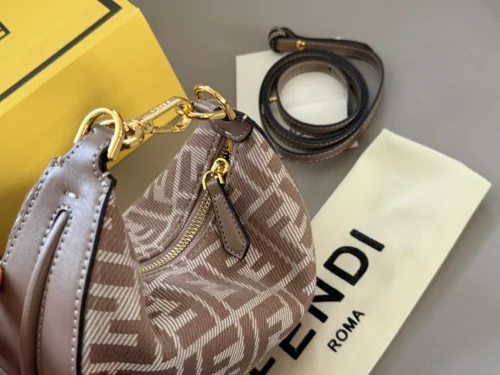 Fendi Gray Monogram Shoulder Bag