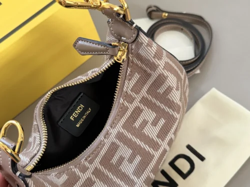 Fendi Gray Monogram Shoulder Bag