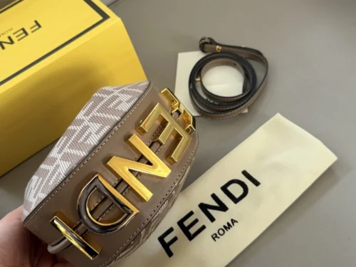 Fendi Gray Monogram Shoulder Bag