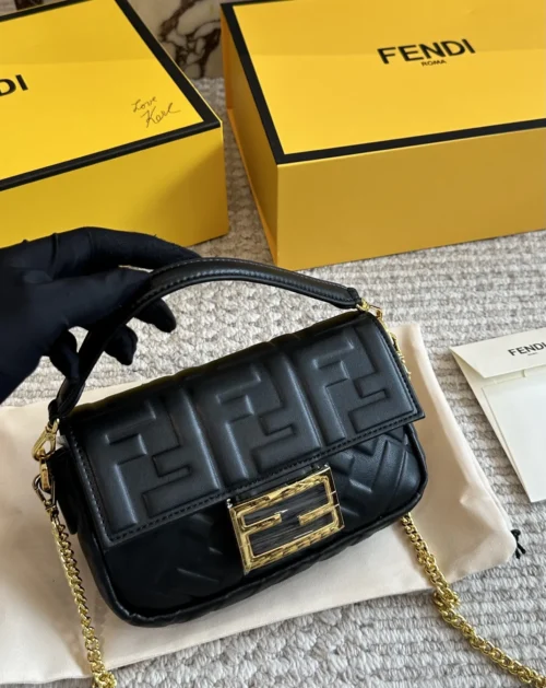 Fendi Baguette Leather Bag Style 0158