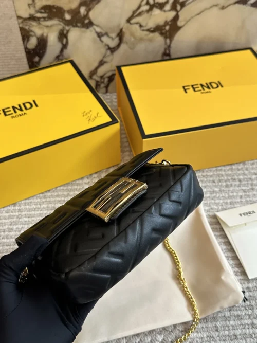 Fendi Baguette Leather Bag Style 0158