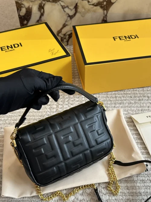 Fendi Baguette Leather Bag Style 0158