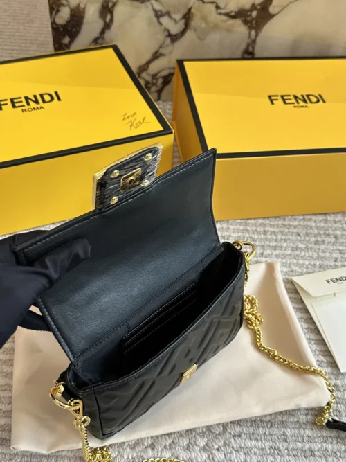 Fendi Baguette Leather Bag Style 0158