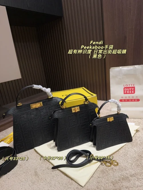 Fendi Peekaboo Small Gold Handbag Style 0178