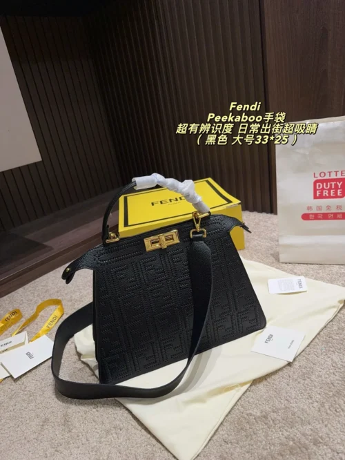 Fendi Peekaboo Small Gold Handbag Style 0178