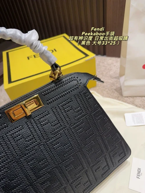 Fendi Peekaboo Small Gold Handbag Style 0178