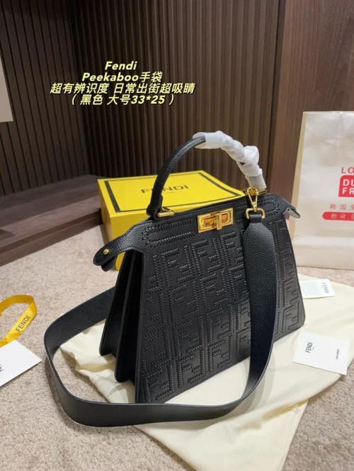 Fendi Peekaboo Small Gold Handbag Style 0178