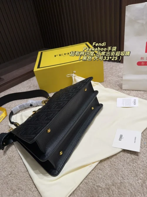 Fendi Peekaboo Small Gold Handbag Style 0178