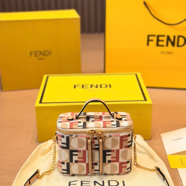 Fendi Gold Monogram Canvas Vanity Bag