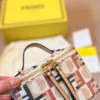 Fendi Gold Monogram Canvas Vanity Bag