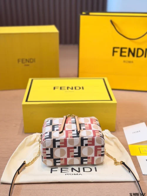 Fendi Gold Monogram Canvas Vanity Bag