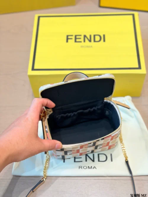 Fendi Gold Monogram Canvas Vanity Bag