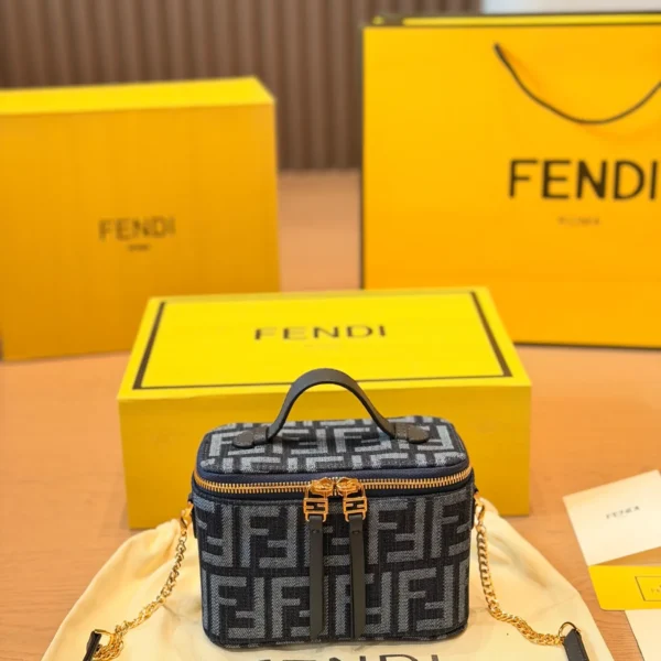 Fendi Gold Monogram Canvas Vanity Bag Style 0187