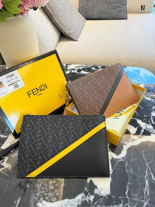 Fendi Black Monogram Canvas Wallet