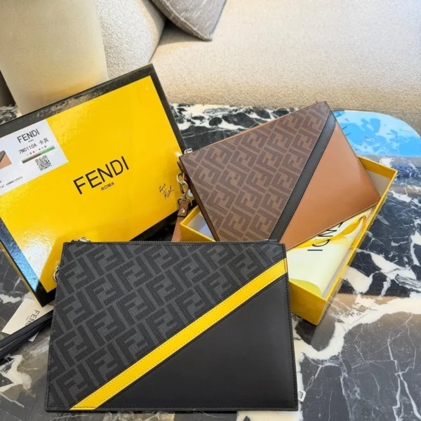 Fendi Black Monogram Canvas Wallet