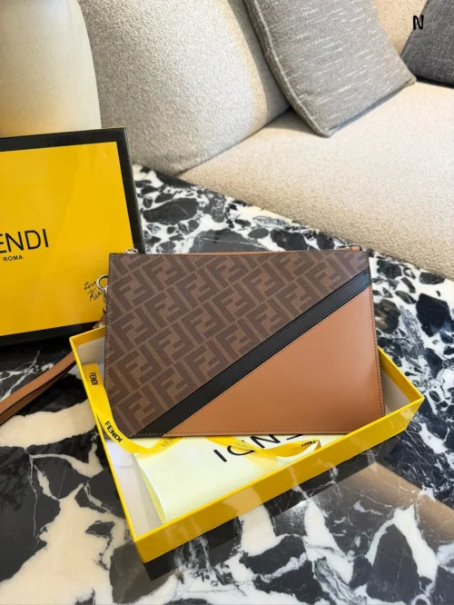 Fendi Black Monogram Canvas Wallet