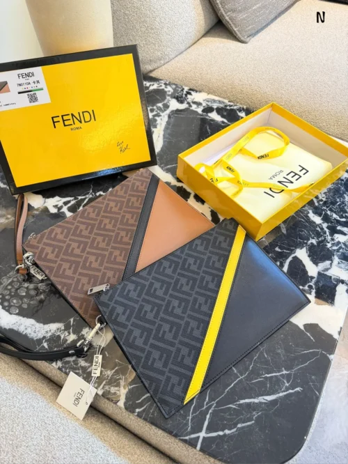 Fendi Black Monogram Canvas Wallet
