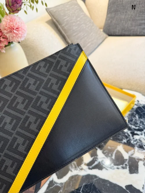 Fendi Black Monogram Canvas Wallet